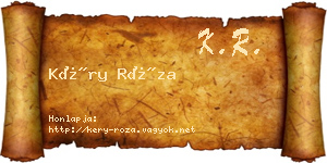 Kéry Róza névjegykártya